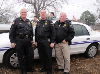 Chief (retired) Charlie Wells - Sgt Daymon Blount  - Officer Mike Buckingham (went home to be with his Lord 11-8-2012)-  Dyer Arkansas Police Department 2010.