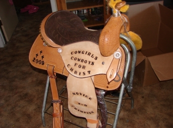 Here is one the saddles he has won for her, enough said!